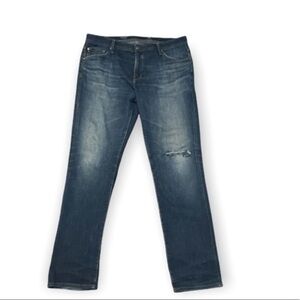 AG Adriano Goldschmied Men the Everett slim blue Jean Denim distressed 38x34